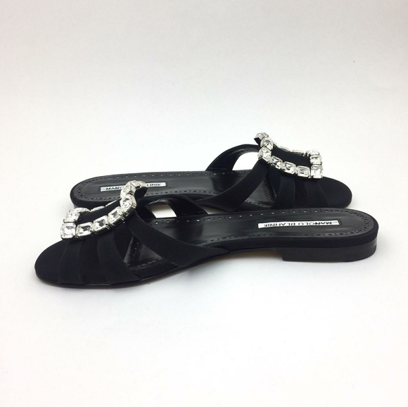 MANOLO BLAHNIK Iluna Buckle Slide Sandal sz 9.5 - Picture 5 of 16